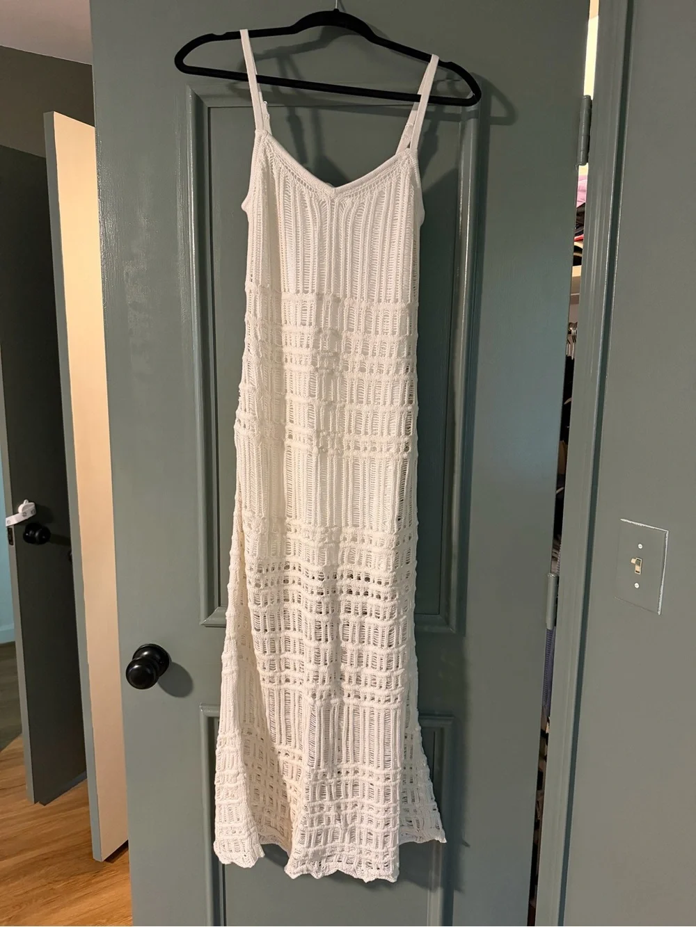 Abercrombie & Fitch White Crochet Maxi Sundress